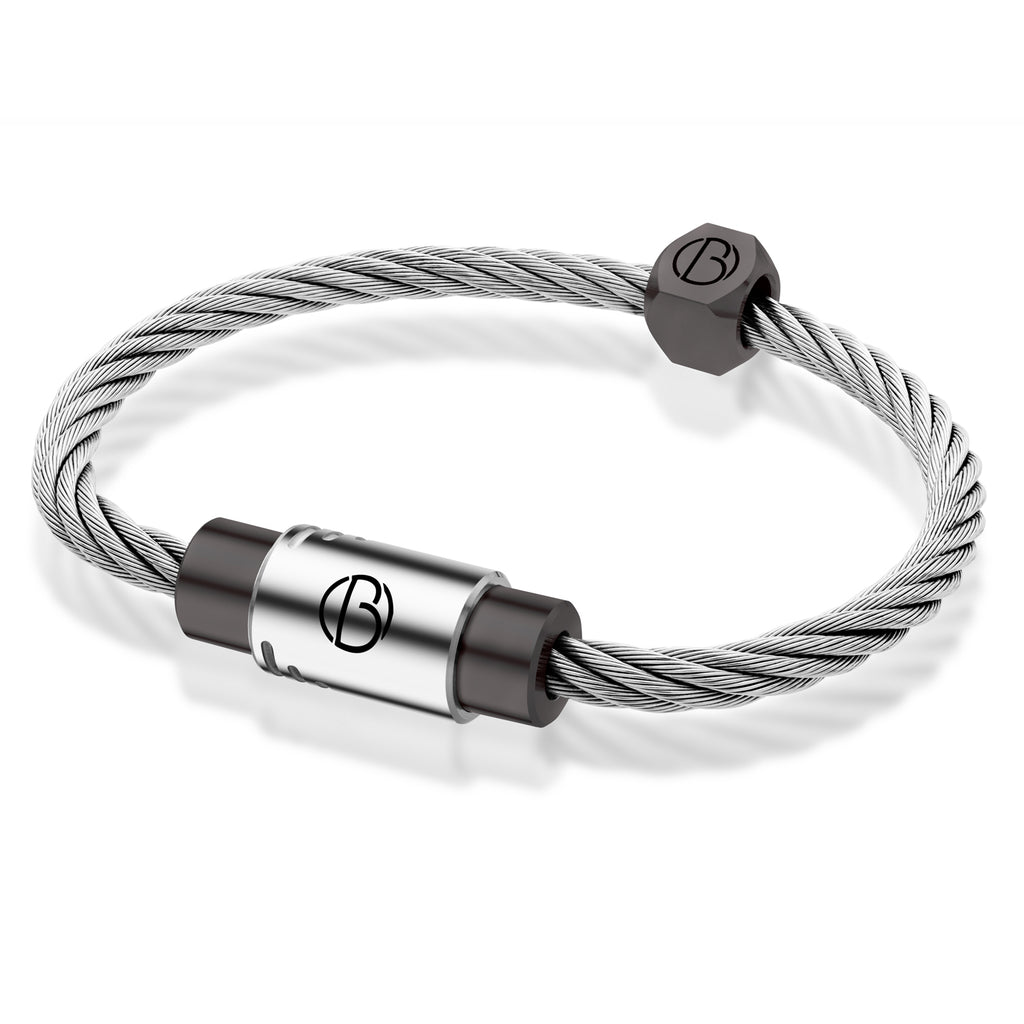 Stratus CABLE™ bracelet in stainless steel with graphite PVD