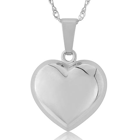 Neckwear - Heart pendant and chain in 9ct white gold  - PA Jewellery